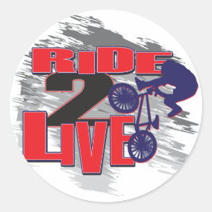 Levende rit 2 leeft de ruiter van 2 Rit BMX Ronde Sticker