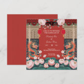 Levende Rode Chinese Stijl Kaart (Voorkant / Achterkant)