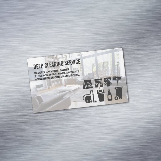 Levende ruimte | Reinigingsproducten Magnetisch Visitekaartje (Voorbeeld)