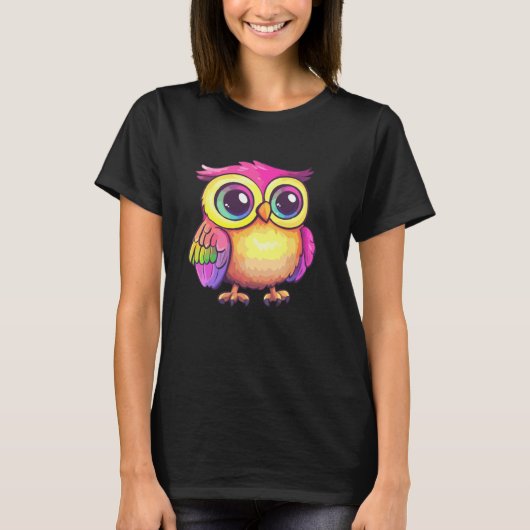 Levende Uil Illustratie T-shirt (Voorkant)