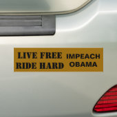 LEVENDE VRIJE HARDE, IMPEACH OBAMA BUMPERSTICKER (Op auto)