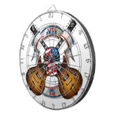 Levende vrije schedel en gitaren dartbord (Voorkant Rechts)