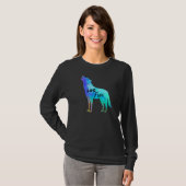 Levende vrije wolf met bosbomen Funny Wolf T-shirt (Voorkant volledig)