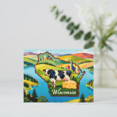 Levende Wisconsin Conceptuele Kaart Kunst (Staand voorkant)