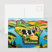 Levende Wisconsin Conceptuele Kaart Kunst (Voorkant / Achterkant)