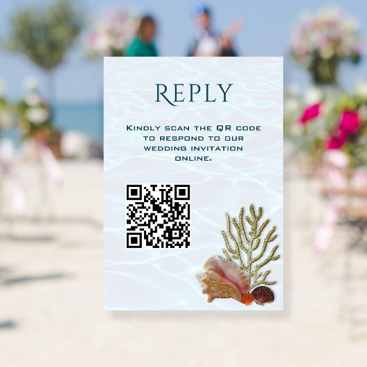 Levende Zeeen QR-code Wedding Response Kaart