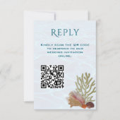 Levende Zeeen QR-code Wedding Response Kaart (Voorkant)