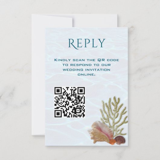 Levende Zeeen QR-code Wedding Response Kaart (Voorkant)