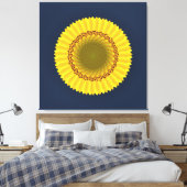 Levende Zonnebloem Mandala Bloem Canvasprint Canvas Afdruk (Insitu (Slaapkamer))
