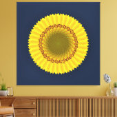 Levende Zonnebloem Mandala Bloem Canvasprint Canvas Afdruk (Insitu (Woonkamer))