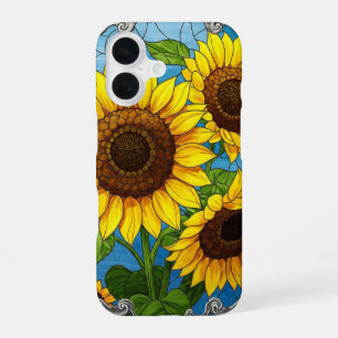 Levende zonnebloemen iPhone 16 hoesje