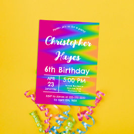 Levendend Regenboog Tie Dye Verjaardag Aanpasbaar Kaart