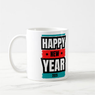 Levendig 2025 Happy New Year Design Koffiemok