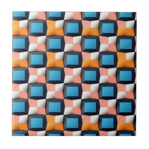 Levendig 3D geometrisch illusiepatroon - Krachtige Tegeltje