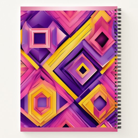 Levendig 3D geometrisch Notitieboek (Achterkant)