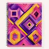 Levendig 3D geometrisch Notitieboek (Voorkant)