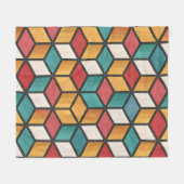 Levendig 3D-kubus optische illusiepatroon Fleece Deken (Voorkant (Horizontaal))