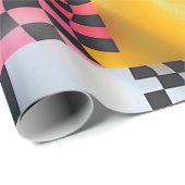 Levendig 3D schaakbord – Speelse Retro Pop Cadeaupapier (Rol Hoek)
