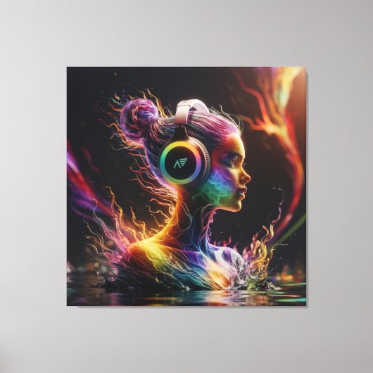 Levendig 3D-waterschilderij met wervelende patrone Canvas Afdruk (Voorkant)