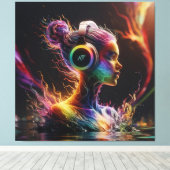 Levendig 3D-waterschilderij met wervelende patrone Canvas Afdruk (Insitu (Houten vloer))