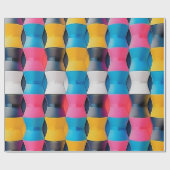 Levendig 3D-Zandlopermodel Geometrisch Patroon Cadeaupapier (Vlak)