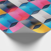Levendig 3D-Zandlopermodel Geometrisch Patroon Cadeaupapier (Hoek)