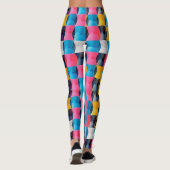 Levendig 3D-Zandlopermodel Geometrisch Patroon Leggings (Achterkant)