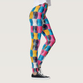 Levendig 3D-Zandlopermodel Geometrisch Patroon Leggings (Rechts)