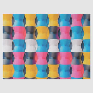 Levendig 3D-Zandlopermotief Geometrisch Patroon Tissuepapier