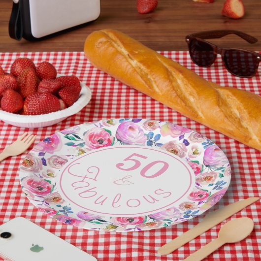 Levendig 50 en Fabulous Waterverf Papieren Bordje (Picknick)