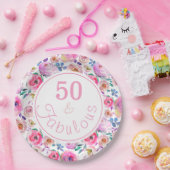 Levendig 50 en Fabulous Waterverf Papieren Bordje (Feest)
