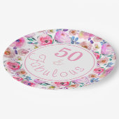 Levendig 50 en Fabulous Waterverf Papieren Bordje (Gekanteld)