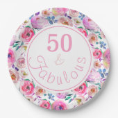 Levendig 50 en Fabulous Waterverf Papieren Bordje (Voorkant)