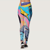 levendig 90s popcultuur geïnspireerd ontwerp leggings (Achterkant)