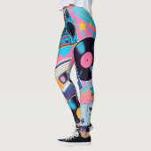 levendig 90s popcultuur geïnspireerd ontwerp leggings (Links)