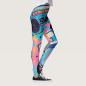 levendig 90s popcultuur geïnspireerd ontwerp leggings (Rechts)