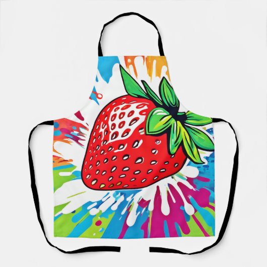 Levendig aardbeienkunstwerk schort (Voorkant)