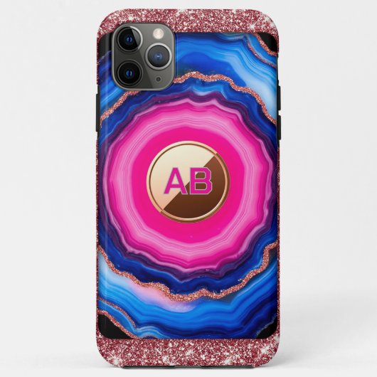 Levendig Abstract Agaten Patroon met Glitterende Case-Mate iPhone Case (Achterkant)