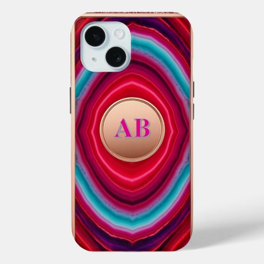 Levendig Abstract Agaten Patroon met Glitterende Case-Mate iPhone Case (Achterkant)