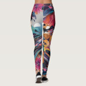 Levendig Abstract all-over-print T-shirt ontwerp Leggings (Achterkant)