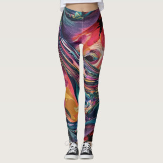 Levendig Abstract all-over-print T-shirt ontwerp Leggings