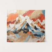 Levendig Abstract alpenberglandschap Wandkleed (Voorkant (horizontaal))