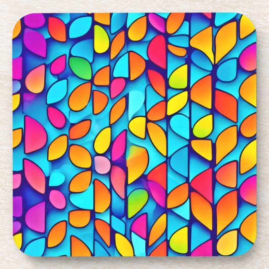 Levendig abstract blad barst bier onderzetter (Voorkant)