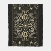 Levendig Abstract bloemengoud Fleece Deken (Voorkant)