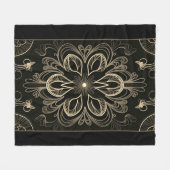 Levendig Abstract bloemengoud Fleece Deken (Voorkant (Horizontaal))