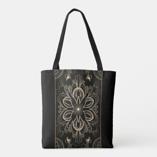 Levendig Abstract bloemengoud Tote Bag (Achterkant)