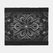 Levendig Abstract bloemgrijs Fleece Deken (Voorkant (Horizontaal))