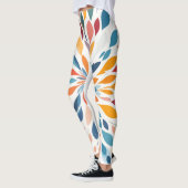 Levendig Abstract Bloemig Barstpatroon Leggings (Links)