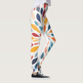Levendig Abstract Bloemig Barstpatroon Leggings (Rechts)