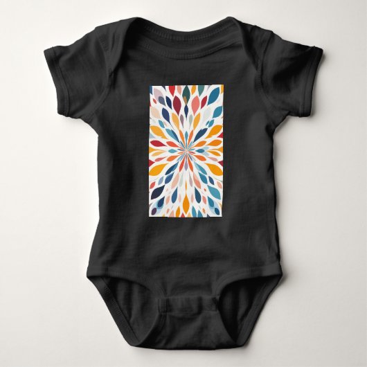 Levendig Abstract Bloemig Barstpatroon Romper (Voorkant)